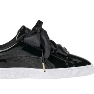 Puma Basket Heart Sneaker - Patent Black - SZ 8.5